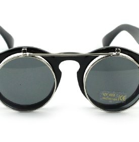 Steampunk-Goggles-Glasses-Retro-Flip-Up-Round-Sunglasses-Vtg-Lady-Gaga-Style-A1-0
