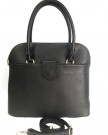 Stylish-Italian-Black-Leather-Handbag-or-Shoulder-Bag-with-Removable-Strap-0