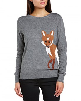 Sugarhill-Boutique-Womens-Curios-Fox-Animal-Print-Long-Sleeve-Jumper-Grey-Size-12-0