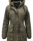 THE-AMBER-ORCHID-LADIES-FUR-HOODED-QUILTED-PADDED-MILITARY-PARKA-JACKET-COAT-SIZES-8-22-12-Khaki-0