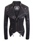 THOOO-Women-Sexy-Spike-Stud-Biker-Style-Leather-Jacket-Square-Rivets-Coat-Black-M-0