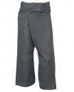 Thai-Fishermans-Trousers-Pants-Shorts-100-Striped-Cotton-Full-Leg-Length-Grey-0