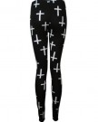 The-Home-of-Fashion-New-Ladies-Black-Cross-Print-Gothic-Style-Womens-Ankle-Length-Leggings-Size-8-16-8-SM-0