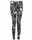 The-Home-of-Fashion-New-Ladies-Black-and-White-Skull-and-Rose-Print-Stretchy-Leggings-Size-8-14-14-ML-0-0