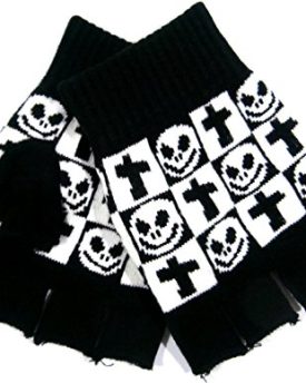 The-Nightmare-Before-Christmas-Gloves-Fingerless-Mitts-Jack-Skellington-with-Crosses-Black-White-One-Size-0