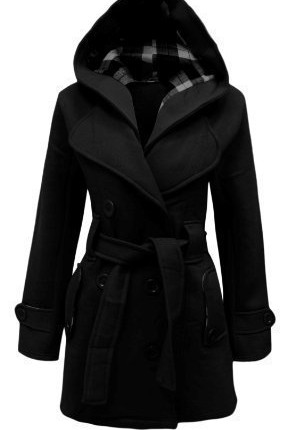 The-Orange-Tag-Womens-Belted-Button-Coat-New-Ladies-Hooded-Military-Jacket-Black-12-0
