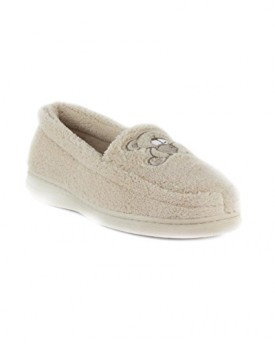 The-Slipper-Company-Womens-Beige-Teddy-Embroidered-Moccasin-Slipper-Size-6-Beige-0