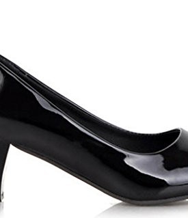 Threes-Womens-Fashion-Shoes-Patent-Leather-Chunky-Heels-Mid-Heel-Pumps-Work-Pointed-Toe-Heels-10-black-0