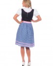 Trachtenhandel-Mini-Dirndl-3-Tlg-Blue-Checkered-Pink-Trim-With-Matching-Blouse-And-Apron-36-0-2