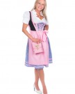 Trachtenhandel-Mini-Dirndl-3-Tlg-Blue-Checkered-Pink-Trim-With-Matching-Blouse-And-Apron-36-0-3