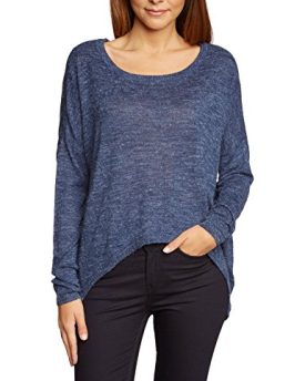 VERO-MODA-Womens-Crew-Neck-Long-Sleeve-Jumper-Blue-Blau-Black-Iris-19-3921-TCX-12-0