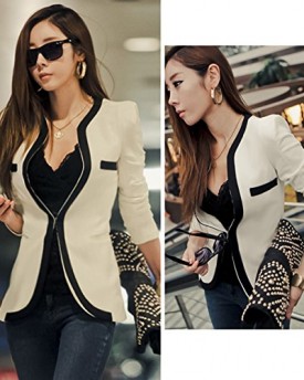 Vakind-Fashion-Womens-Ladies-Coat-Slim-Ladies-Blazer-New-One-Button-Jacket-Suit-White-L-0