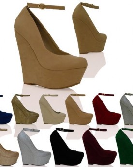 W8A-Womens-Ladies-High-Heel-Wedges-Platform-Mary-Jane-Style-Full-Toe-Court-Shoes-Beiges-Nude-Faux-Suede-Size-7-UK-0