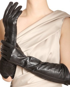 WARMEN-Ladies-Opera-Long-Genuine-Soft-Nappa-Leather-Gloves-3-Lines-M-Black-0