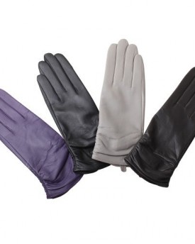 WARMEN-Luxury-Women-Genuine-Nappa-Leather-Winter-Warm-Ruched-Lined-Gloves-S-Purple-0