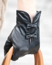 WARMEN-Stylish-Women-Genuine-Nappa-Soft-Leather-Lined-Gloves-with-Cute-Bow-Hand-Bags-Tips-M-Black-0-1