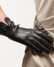 WARMEN-Women-Genuine-Nappa-Leather-Winter-Warm-Gloves-3-Classic-Whitle-Lines-with-Bows-S-Black-0-1