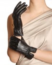 WARMEN-Women-Genuine-Nappa-Leather-Winter-Warm-Gloves-3-Classic-Whitle-Lines-with-Bows-S-Black-0