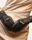 WARMEN-Women-Genuine-Nappa-Leather-Winter-Warm-Gloves-3-Classic-Whitle-Lines-with-Bows-S-Black-0-3