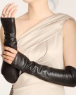 WARMEN-Women-Nappa-Leather-Elbow-Long-Fingerless-Driving-Gloves-for-Fur-Coat-XL-Black-0-0