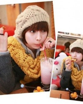 WMA-Beige-Winter-Ladys-Warm-Knitted-Knit-Beret-Braided-Ski-Cap-Baggy-Beanie-Crochet-women-Hat-0