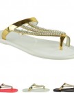 WOMENS-LADIES-DIAMANTE-JELLY-SANDALS-SUMMER-FLIP-FLOPS-TOE-POST-THONG-SHOES-SIZE-UK-8-White-0