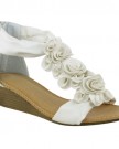 WOMENS-LADIES-SUMMER-SANDALS-STRAPPY-FLOWER-LOW-HEEL-FLAT-WEDGE-SHOES-SIZE-UK-4-White-Faux-Leather-0-0