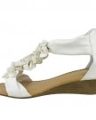 WOMENS-LADIES-SUMMER-SANDALS-STRAPPY-FLOWER-LOW-HEEL-FLAT-WEDGE-SHOES-SIZE-UK-4-White-Faux-Leather-0-2