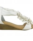 WOMENS-LADIES-SUMMER-SANDALS-STRAPPY-FLOWER-LOW-HEEL-FLAT-WEDGE-SHOES-SIZE-UK-4-White-Faux-Leather-0-3