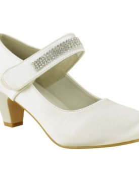 WOMENS-LADIES-WEDDING-DIAMANTE-PROM-LOW-MID-HIGH-HEEL-BRIDAL-COURT-SHOES-SIZE-UK-3-White-Satin-0