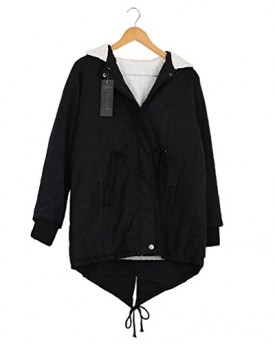 Winter-Womens-Thicken-Fleece-Warm-Coat-Hooded-Parka-Long-Jacket-Zip-Black-XL-0