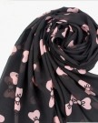 WomdeeTM-100-Chiffon-Cut-Big-Pink-Bowknot-Print-Soft-Warm-Long-Scarf-Elegant-Wrap-Shawl-Black-With-Womdee-Accessory-0-1