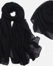 WomdeeTM-Black-Cotton-Soft-Pure-Candy-Color-Linen-Crinkle-Long-Shawl-Wrap-Scarf-With-Womdee-Accessory-0-1