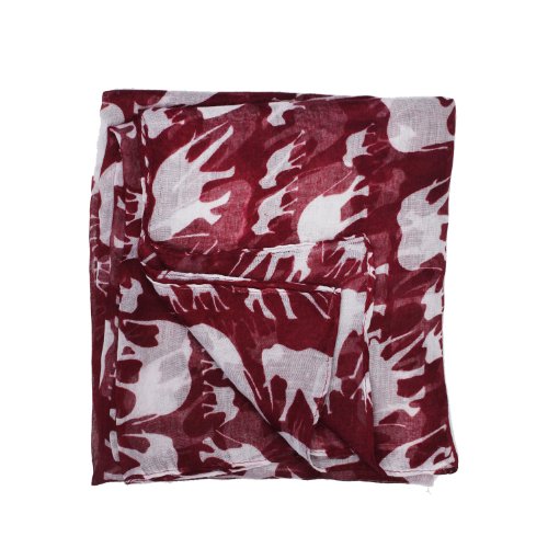 Womdee(TM) Fashion Woman Ultra Soft Paris Yarn Gorgeous Elephant Print Long Scarf Shawl Wrap-Wine Red With Womdee Accessory - Image 3