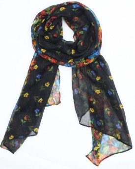 WomdeeTM-Fashion-Women-Soft-Paris-Yarn-Long-Muffler-Shawl-Scarf-Wraps-With-Flower-Pattern-Black-With-Womdee-Accessory-0