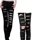 Women-Black-Cotton-Denim-Punk-Ripped-Jeans-Sexy-Slim-Cut-off-Leggings-0-0