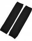 Women-Black-Knitted-Acrylic-Fingerless-Long-Gloves-Arm-Warmers-Pair-0
