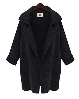 Women-Long-Sleeve-Jacket-Knitted-Cardigan-Coat-Parka-Trench-Windbreaker-XL-Dark-Gray-0