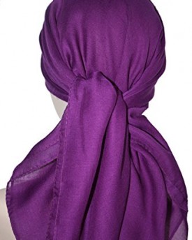 WomenS-Everyday-Soft-Square-Head-Scarf-For-Cancer-Chemo-Hair-Loss-1mx1m-Purple-0