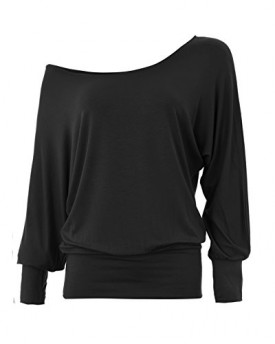 Womens-Baggy-Plain-Batwing-Top-0