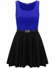 Womens-Belted-Sleeveless-Office-Flared-Franki-Party-Club-Ladies-Skater-Dress-Top-0