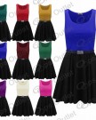 Womens-Belted-Sleeveless-Office-Flared-Franki-Party-Club-Ladies-Skater-Dress-Top-0-2