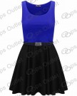 Womens-Belted-Sleeveless-Office-Flared-Franki-Party-Club-Ladies-Skater-Dress-Top-0-6