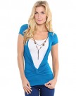 Womens-Boho-2-in-1-Low-Cut-Pleated-Knot-Hem-Long-Sleeveless-Top-Necklace-Party-Teal14-0