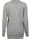 Womens-Chunky-Cable-Knitted-Ladies-Cricket-Jumper-Size-8-14-1499-One-Size-Fits-UK8-14-Grey-0-0