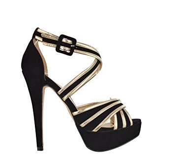 Womens-Fashion-High-Heel-Platform-Gold-Trim-Strappy-Cross-Over-Peep-Toe-Sandal-Party-Black-5-0