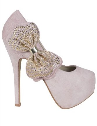 Womens-Fashion-Stiletto-High-Heel-Platform-Diamante-Bow-Court-Shoes-Party-Shoes-Pink-6-0