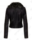 Womens-Faux-Fur-Collar-Biker-Jacket-Black-Sizes-8-to-16-UK-10-Black-0-0
