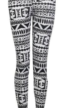 Womens-Full-Length-Aztec-Navajo-Tribal-Print-Jersey-Leggings-Size-8-14-699-ML-UK12-14-White-0