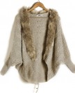 Womens-Fur-Collar-Batwing-Loose-Jumper-Cardigan-Sweater-Coat-Jacket-Outerwear-0-0